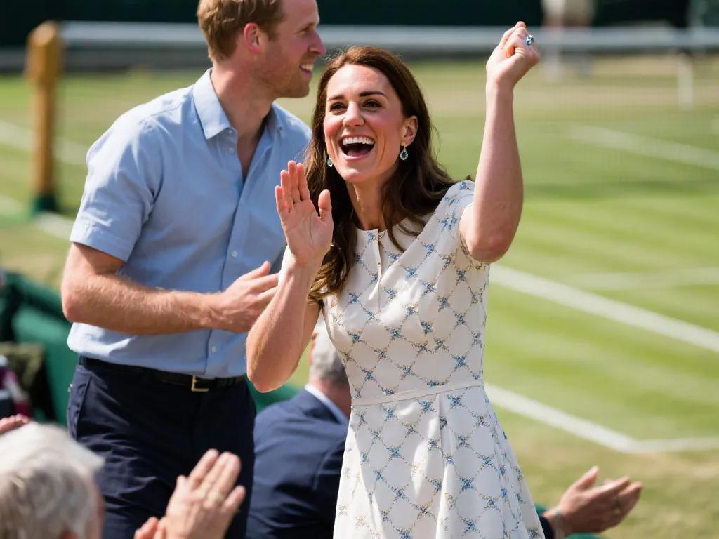 凯特·米德尔顿为威廉王子加油