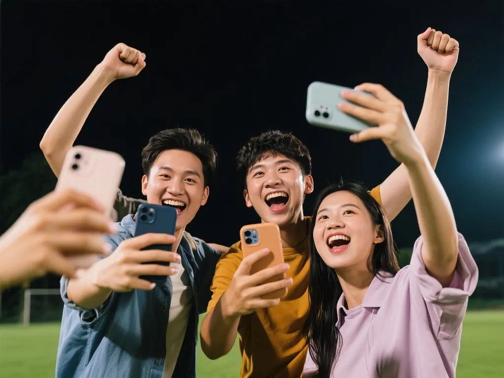 体验开云体育的年轻用户欢庆时刻